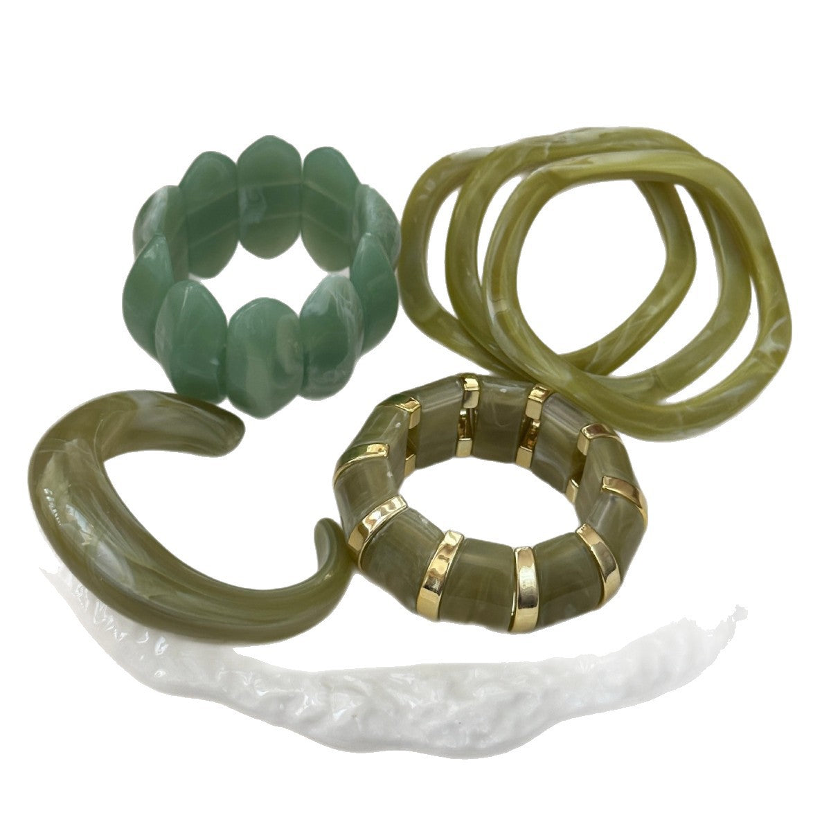 Bracciale da donna vintage in acrilico geometrico a goccia d'olio