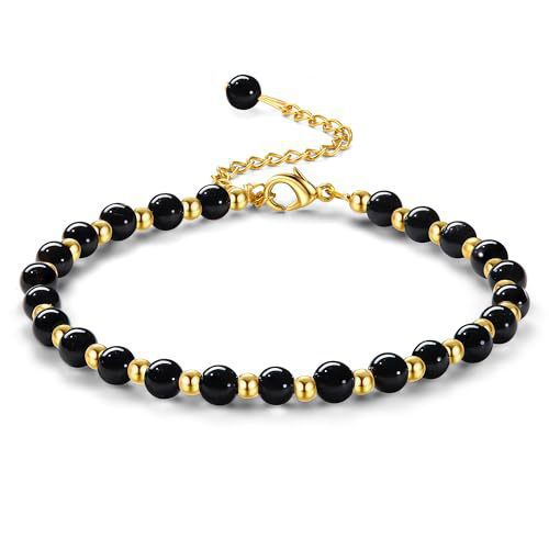 Minimalist 6mm Round Geometric Crystal Beaded Bracelet for Women