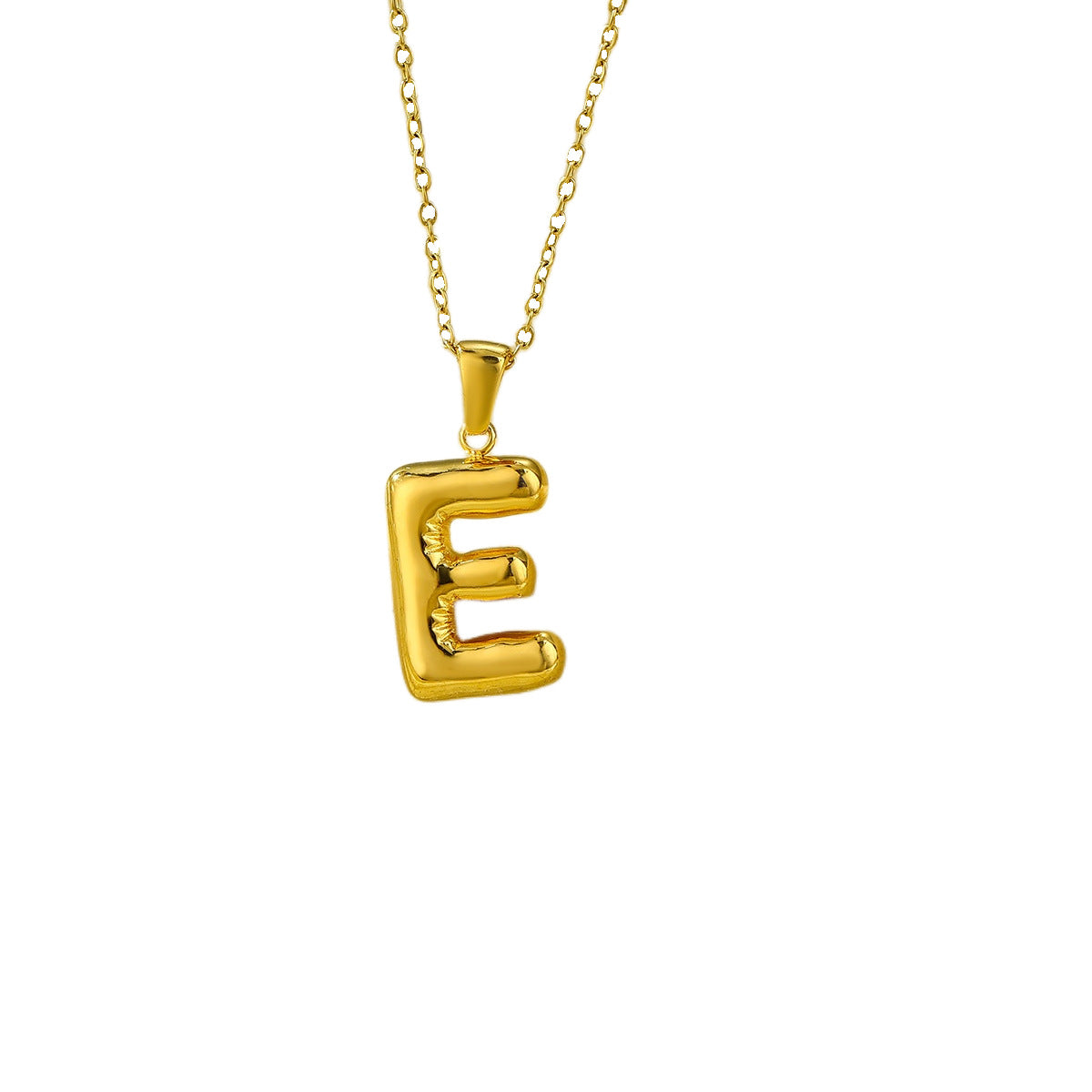 Fashionable Minimalist Stainless Steel Letter Pendant Necklace for Women with Plated Finish and Adjustable Length