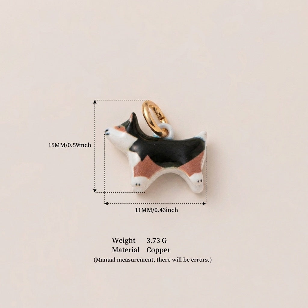 Minimalist Colorful Animal Drip Oil Plated Brass Shoe Charm Pendant