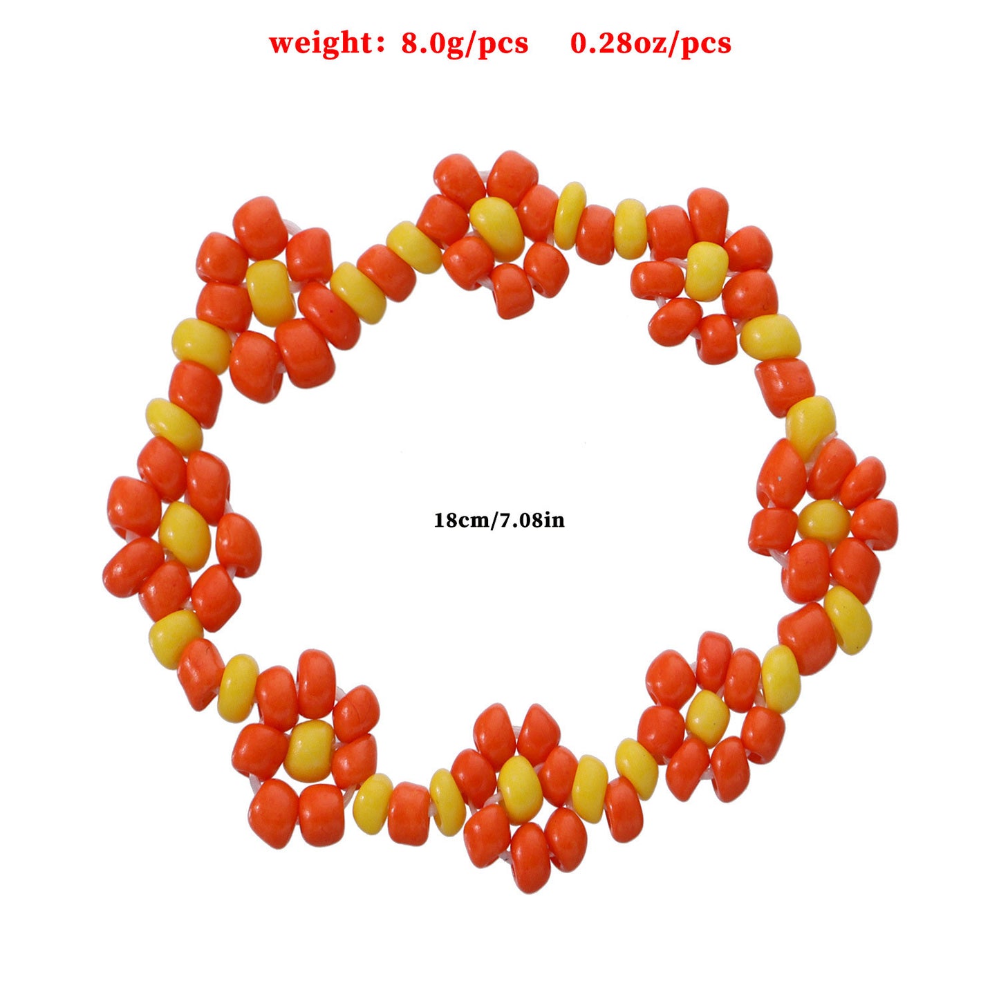 Floral Pattern Elastic Braided Beaded Bracelet for Women with Miyu Beads