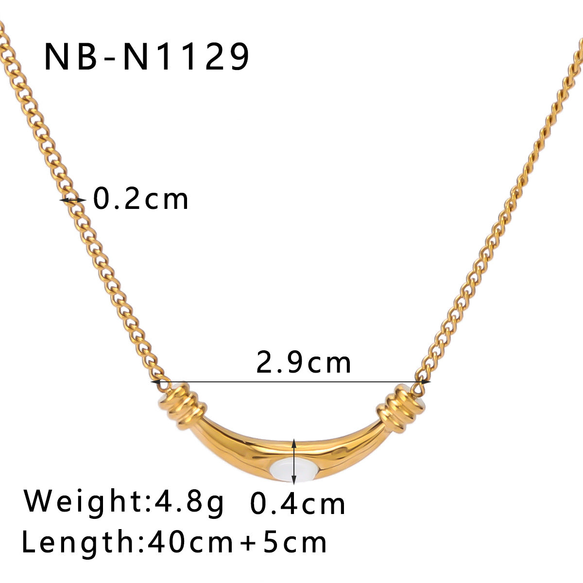 Collana con Pendente Minimalista a Cuore in Acciaio Inossidabile con Intarsio Occhio di Gatto e Placcatura Sottovuoto in Oro 18K da Donna