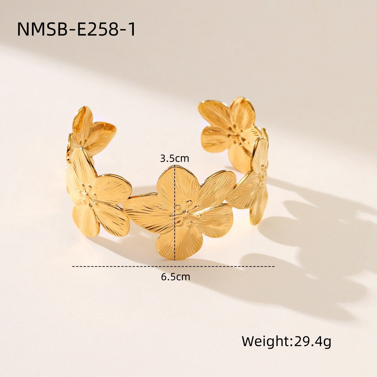 Bracciale da donna in acciaio inossidabile geometrico alla moda con placcatura in oro 18K