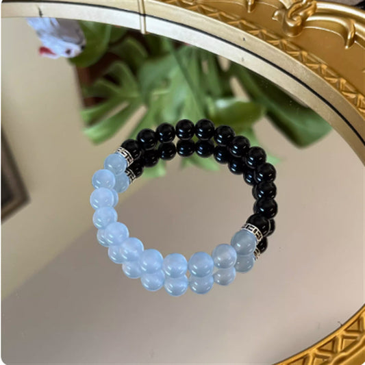 Minimalist Casual Geometric Round Agate Alloy Bracelet Unisex