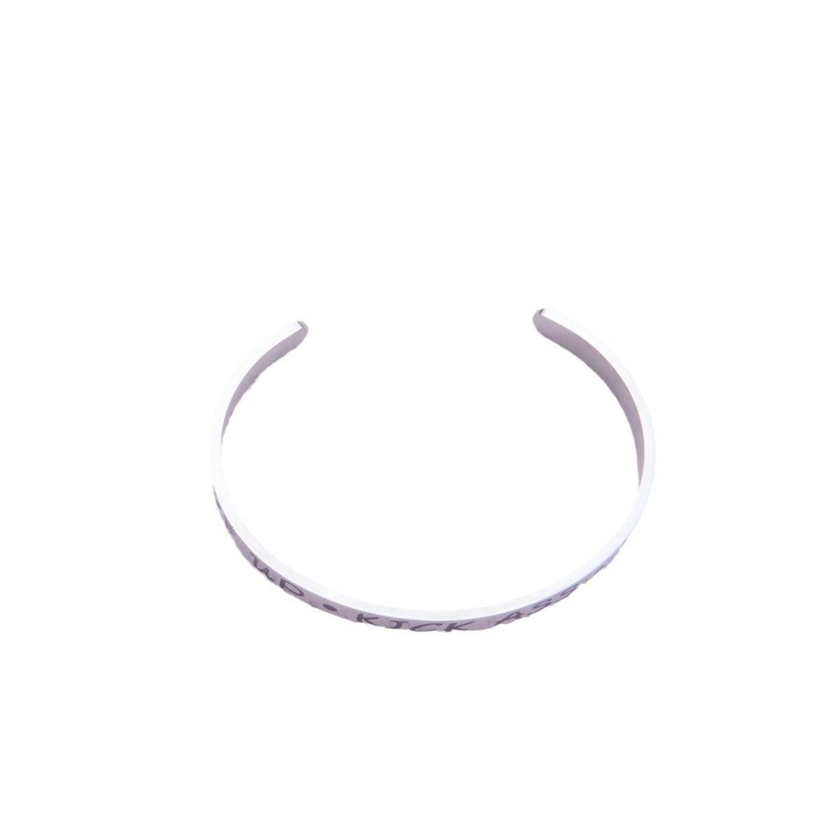 Pulsera ajustable de acero inoxidable con forma de C y diseño de letras, joyería plateada para mujer