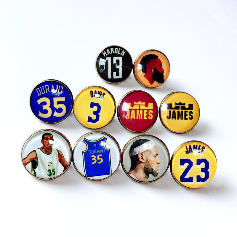 Pin de solapa metálico de equipos de baloncesto retro de la NBA - Insignia con gema vintage - Broche de Kobe Curry - Regalo para fans - Unisex