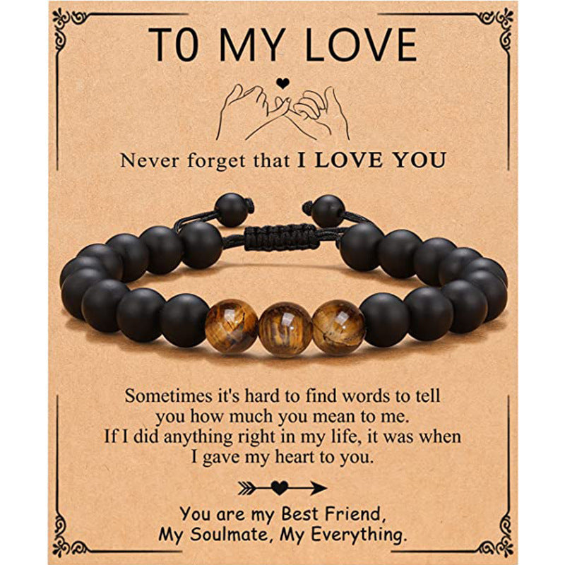 Matte Round Geometric Agate Bracelet Unisex Fashion Jewelry