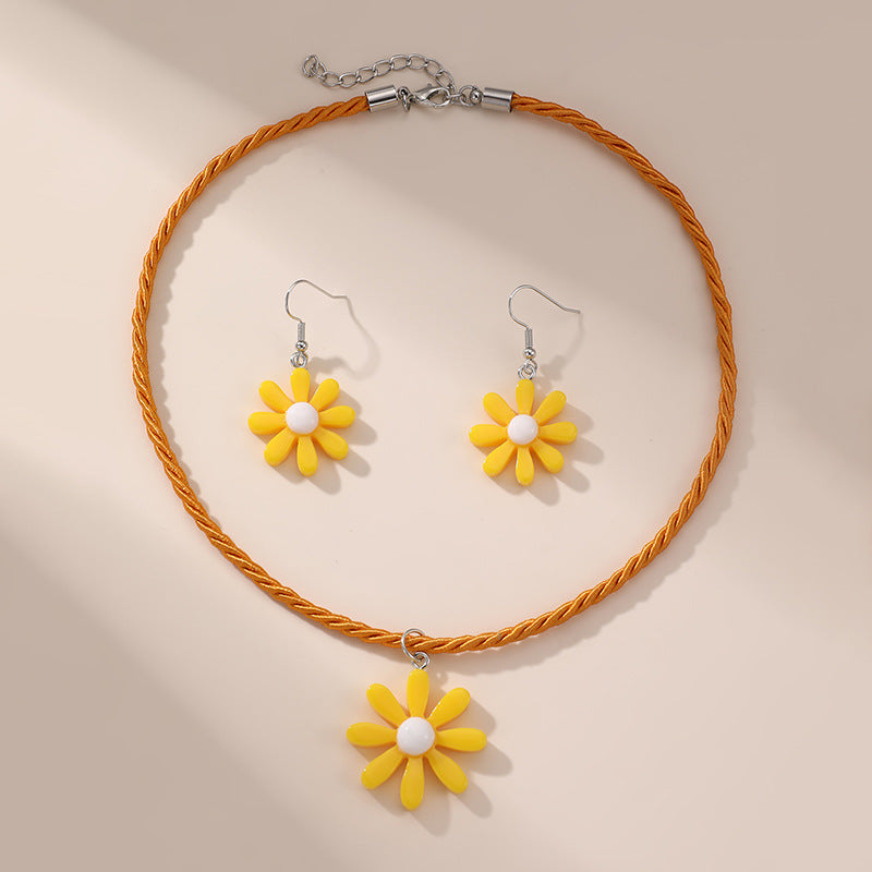 Set collana a forma di fiocco minimalista in acrilico per bambine con ciondolo in resina e catena di perline per bambini dai 3 ai 10 anni