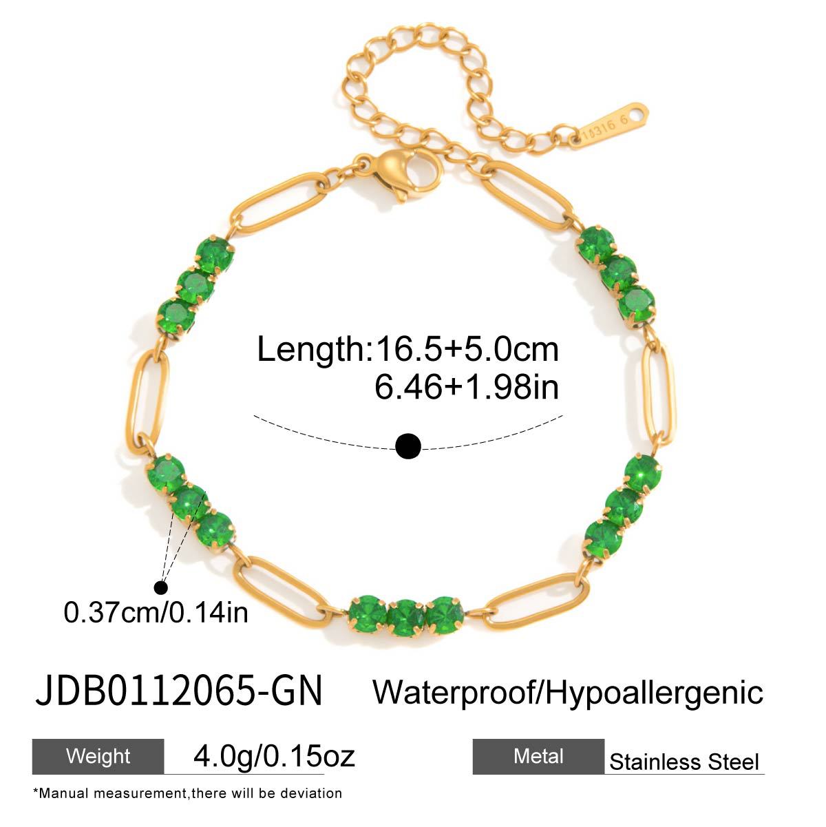 Elegant Geometric Stainless Steel Plated Bracelet with Cubic Zirconia for Women