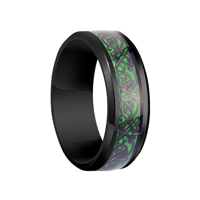 Vintage Geometric Titanium Steel Plated Ring Unisex Stainless Steel Jewelry