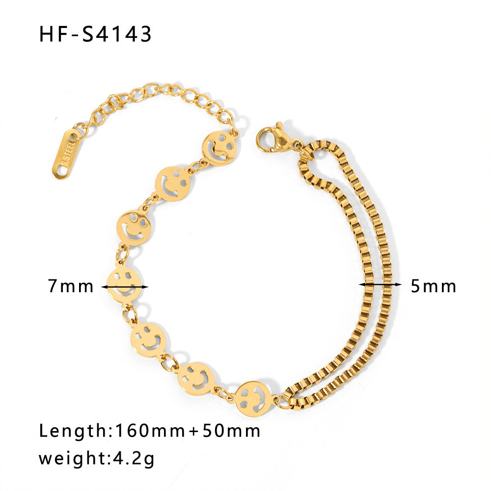 Minimalist Heart-Shaped Pearl Pendant Bracelet for Women with Titanium Steel Chain and Zircon Inlay