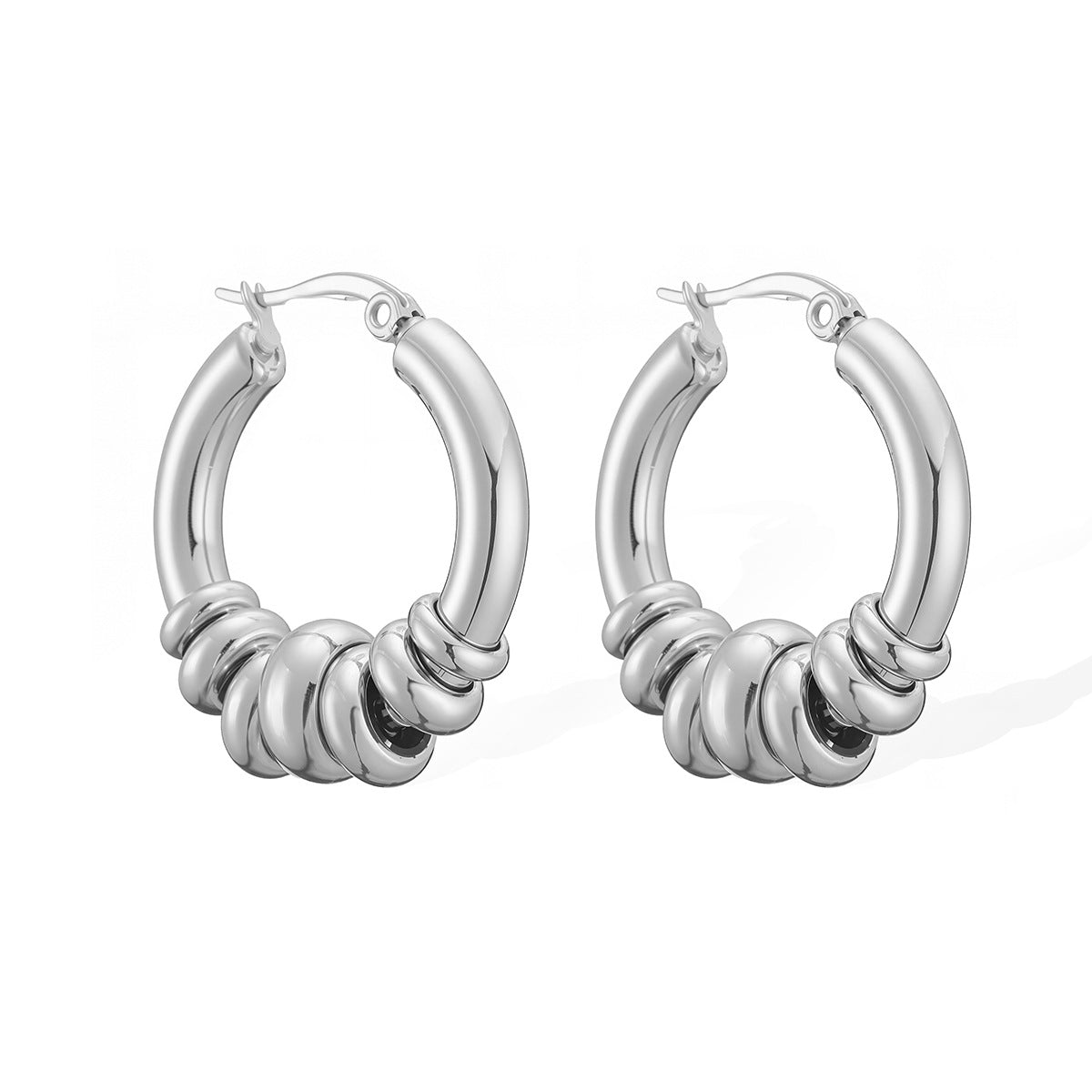 Minimalist Luxury 18K Gold Plated Geometric Stainless Steel Earrings for Women