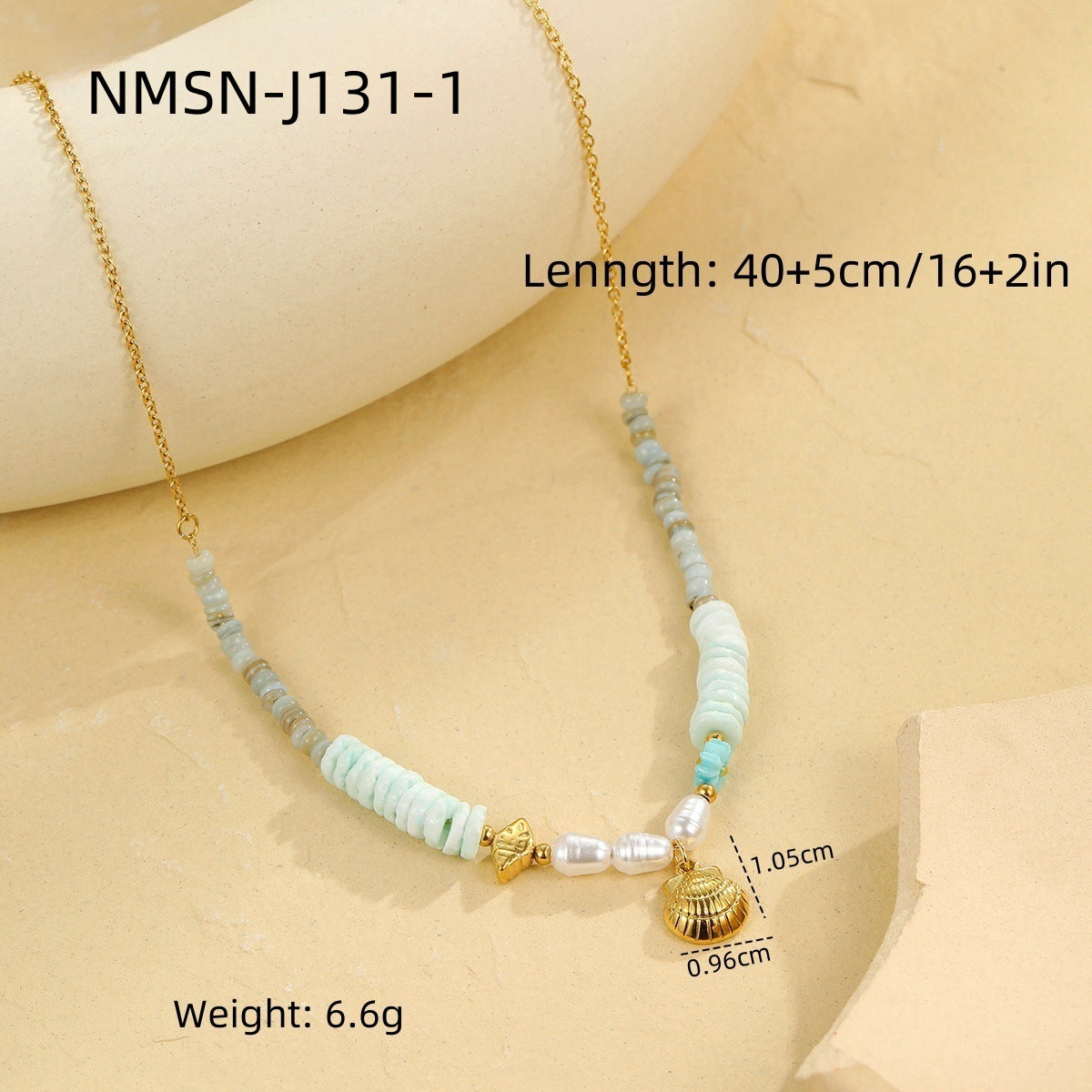 Minimalist Shell Design Stainless Steel Necklace for Women with Plated Finish and Natural Ocean-Inspired Aesthetic