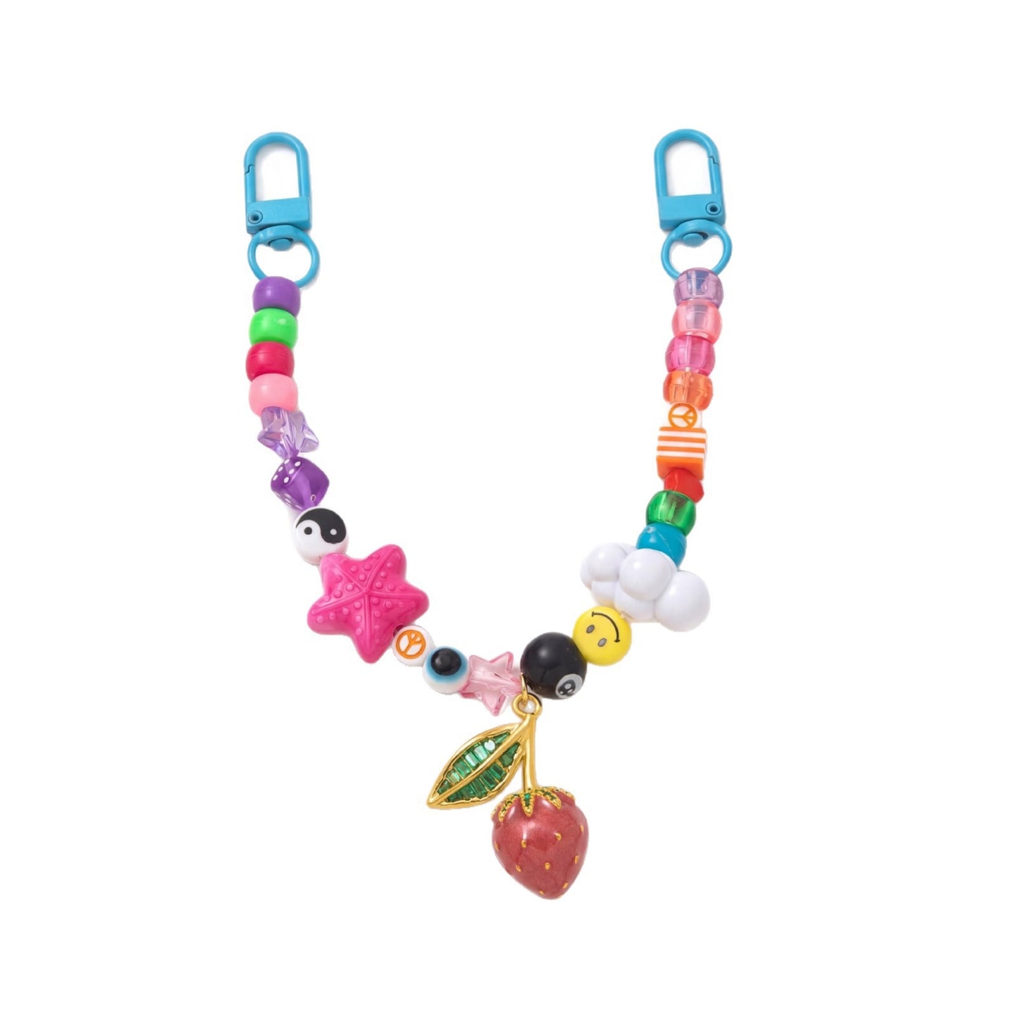 Sweet 18K Gold Plated Brass Fruit Pattern DIY Charm Bar Pendant for Bag Keychain