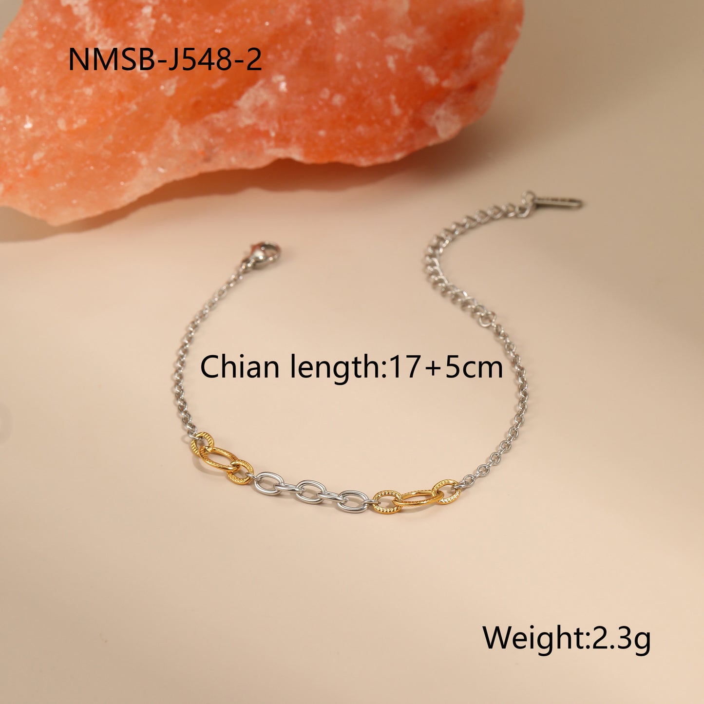 Collana geometrica alla moda in acciaio inossidabile con finitura placcata per donna