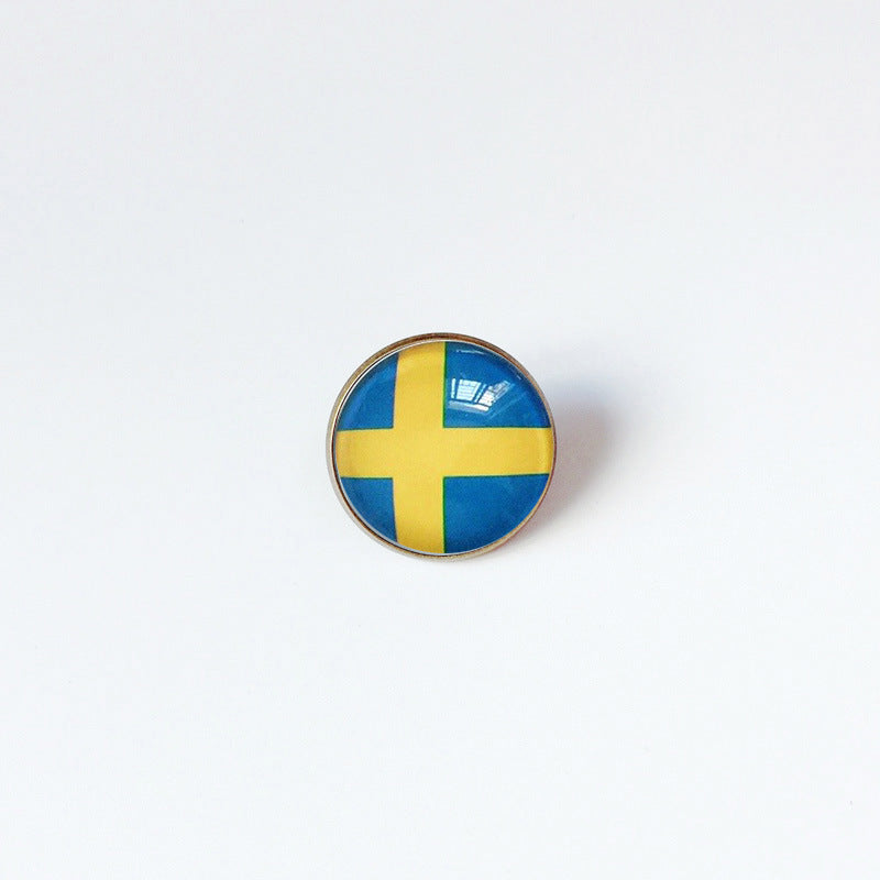 Pin de Solapa de Aleación Esmaltado Personalizado con Diseño de Bandera del Mundo para Hombres y Mujeres