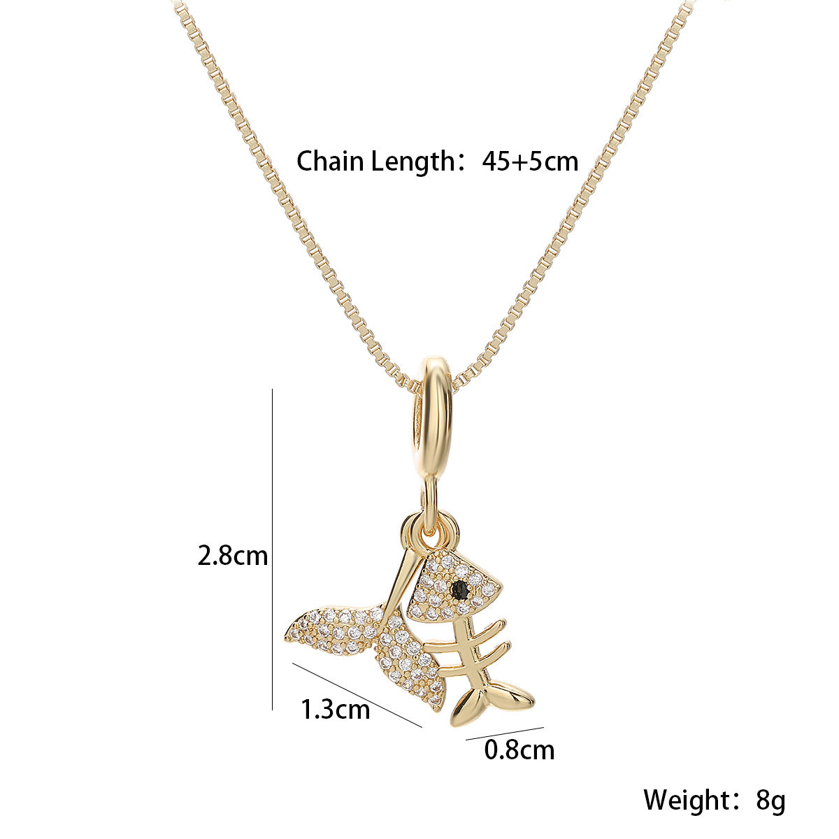 Minimalist 18K Gold Plated Brass Geometric Starfish Cubic Zirconia Pendant Necklace for Women