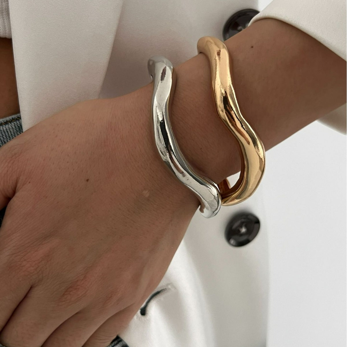 Minimalist Geometric Alloy Plated Bracelet