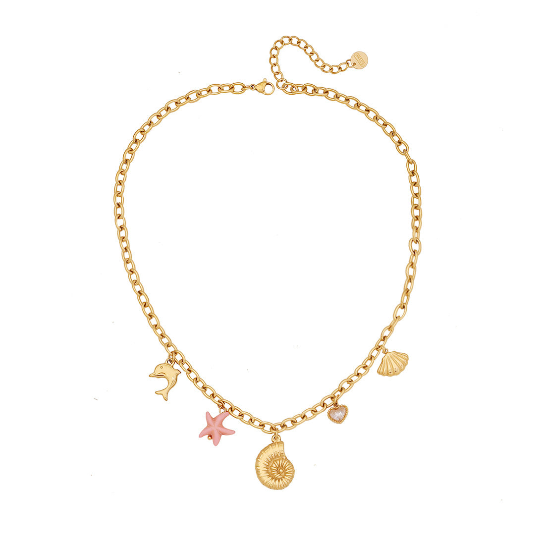 Personality Sun Moon Star Heart Stainless Steel Pendant Necklace for Women