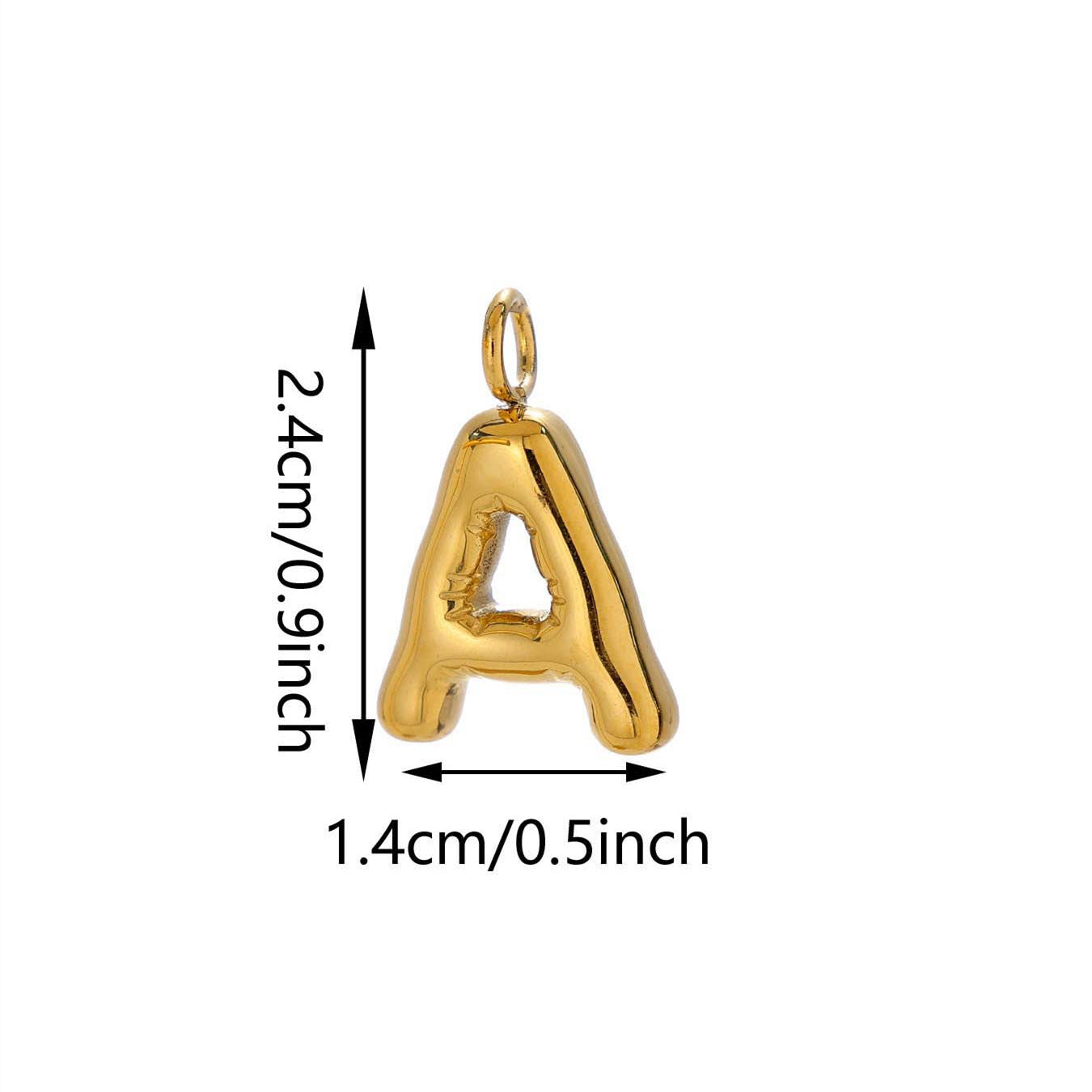 Elegant Plated Stainless Steel Letter Bag Charm