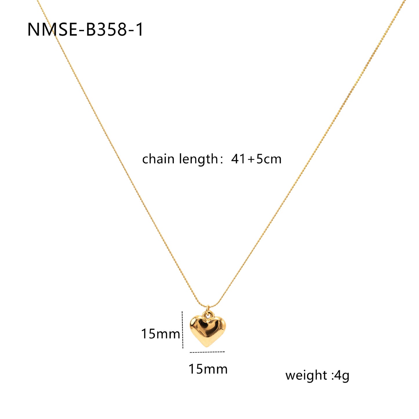 Minimalist Solid Stainless Steel Heart Pendant Necklace with Plated Finish for Women