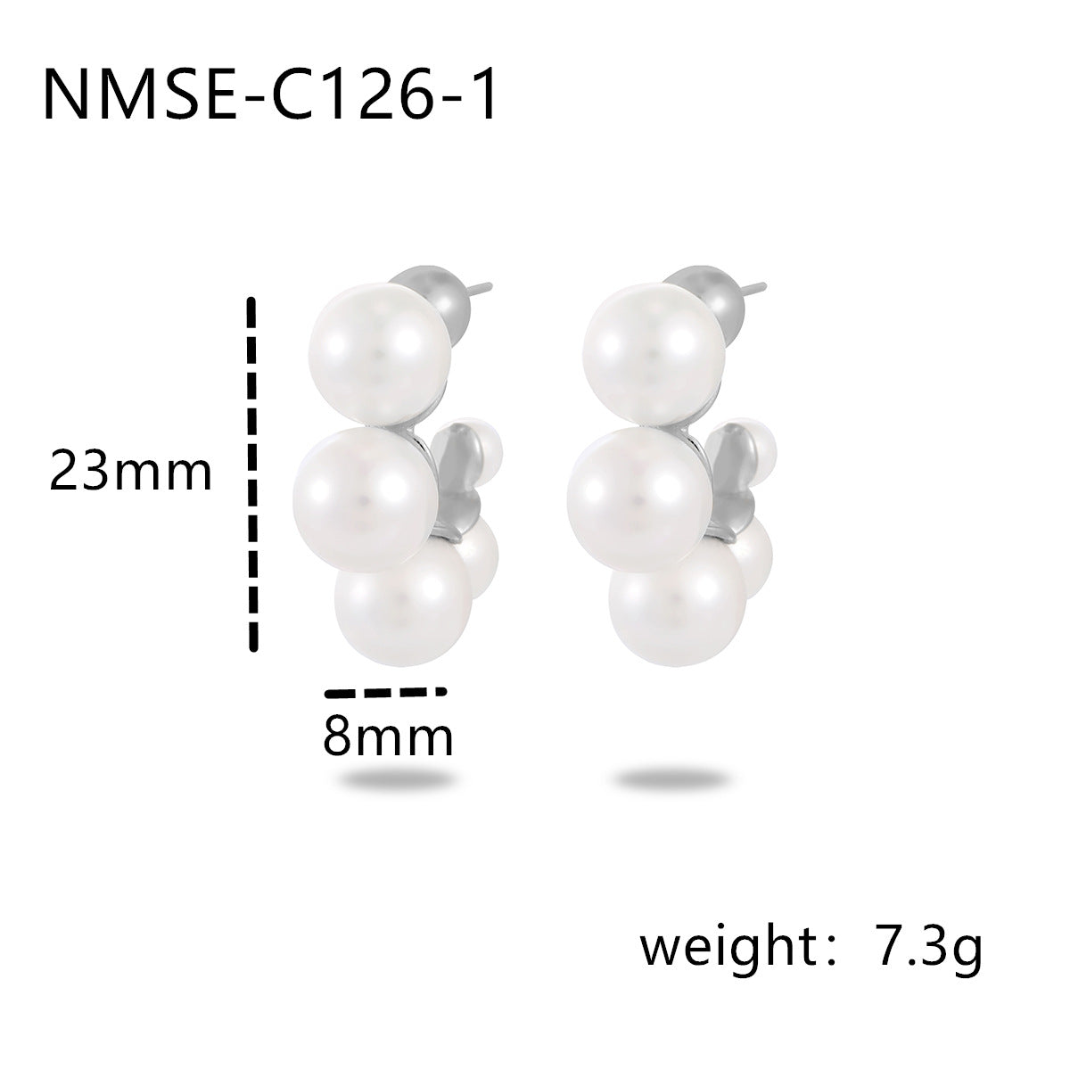 Orecchini da donna in acciaio inossidabile geometrici lussuosi e minimalisti con placcatura in oro e dettagli in perle