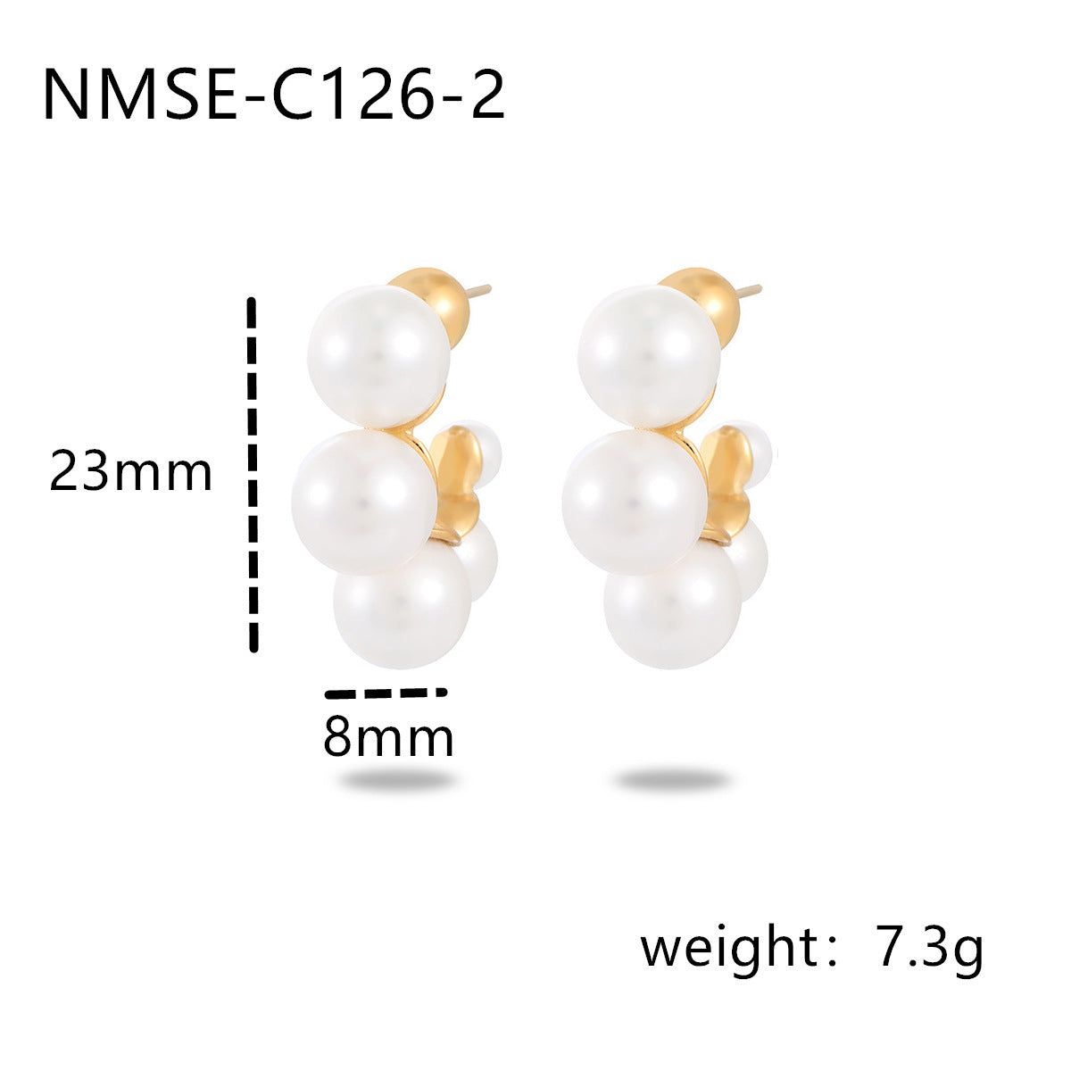 Orecchini da donna in acciaio inossidabile geometrici lussuosi e minimalisti con placcatura in oro e dettagli in perle