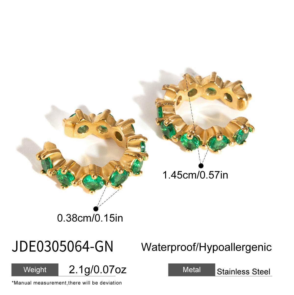 Minimalist Geometric Square Stainless Steel PVD Plated Cubic Zirconia Stud Earrings for Women