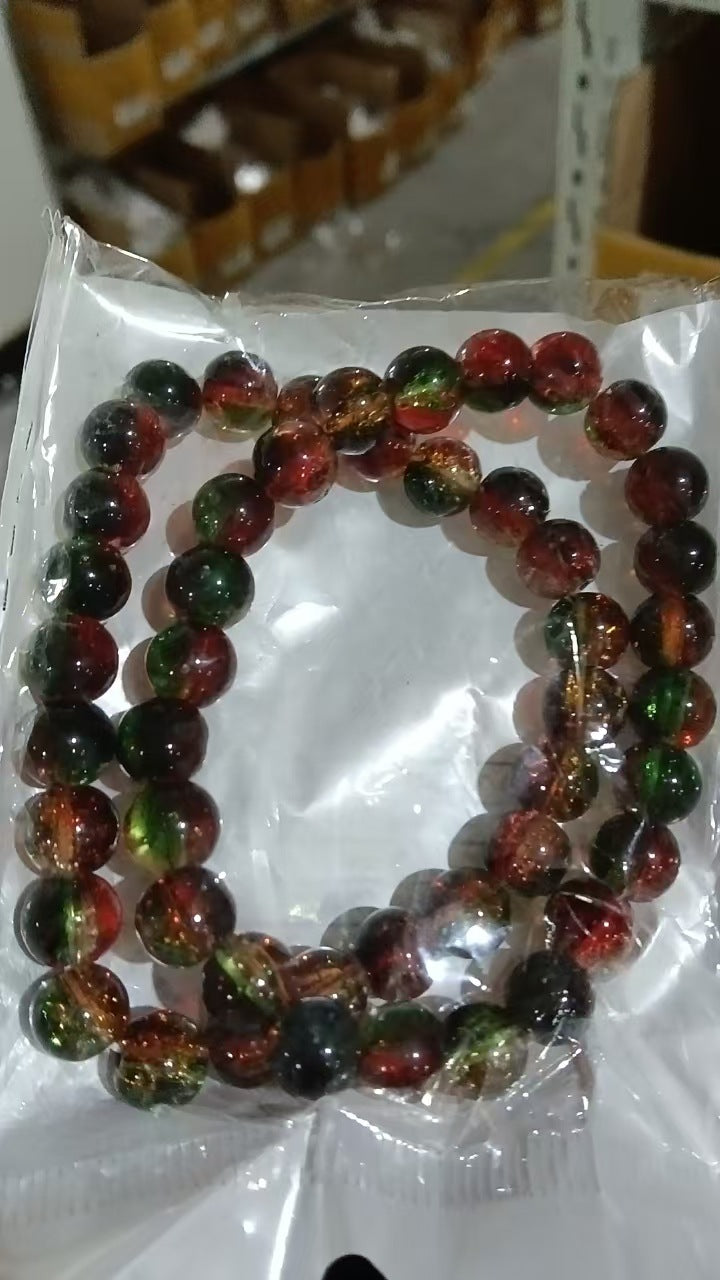 Pulsera redonda minimalista de cuentas para mujer con cuentas de cristal artificial Colección de Navidad Joyería navideña