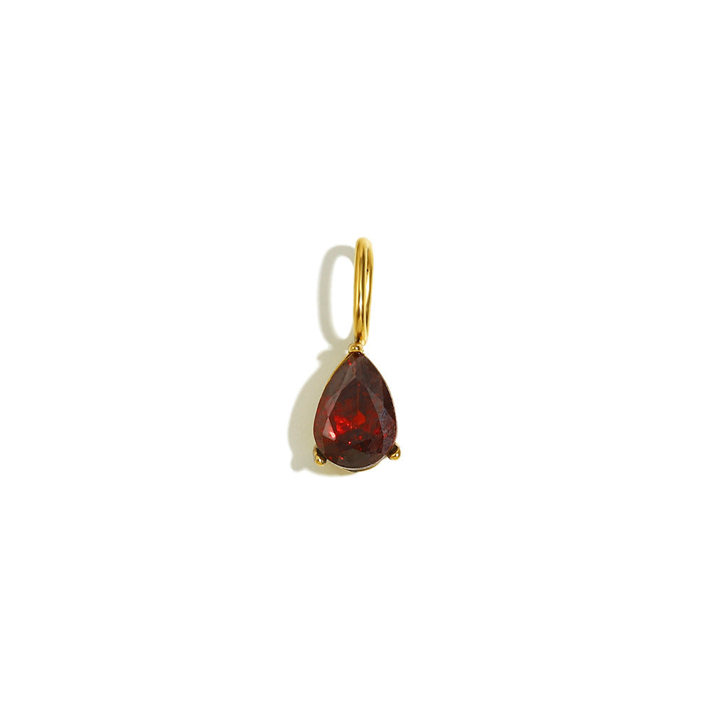 Colgante minimalista de gota de agua en acero inoxidable bañado en oro de 18K para fabricación de joyas DIY