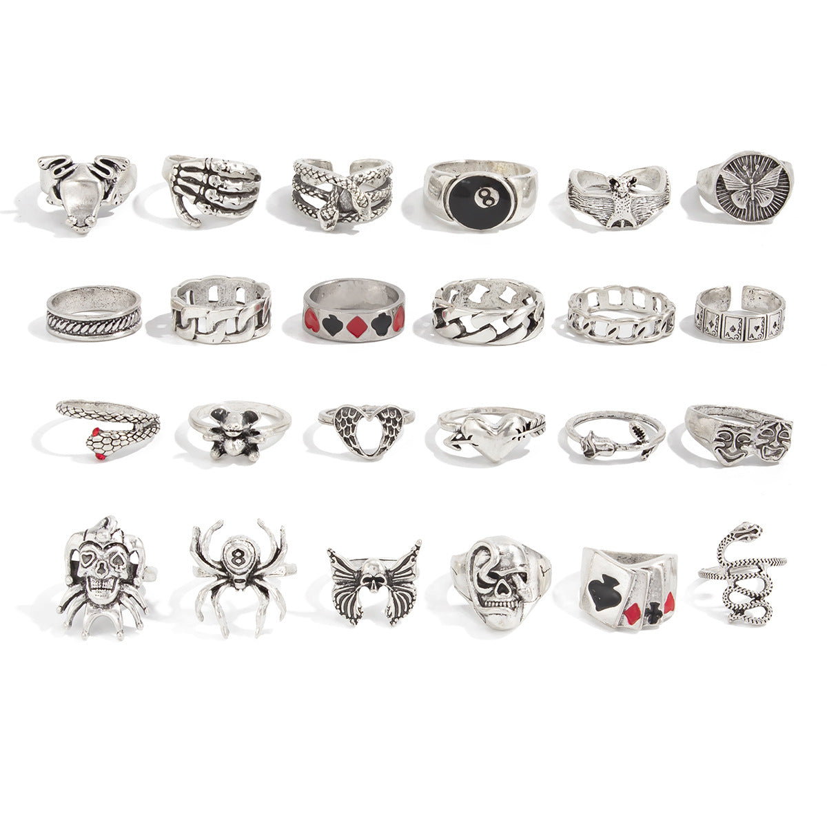 Minimalist Punk Geometric Animal Alloy Plated Ring