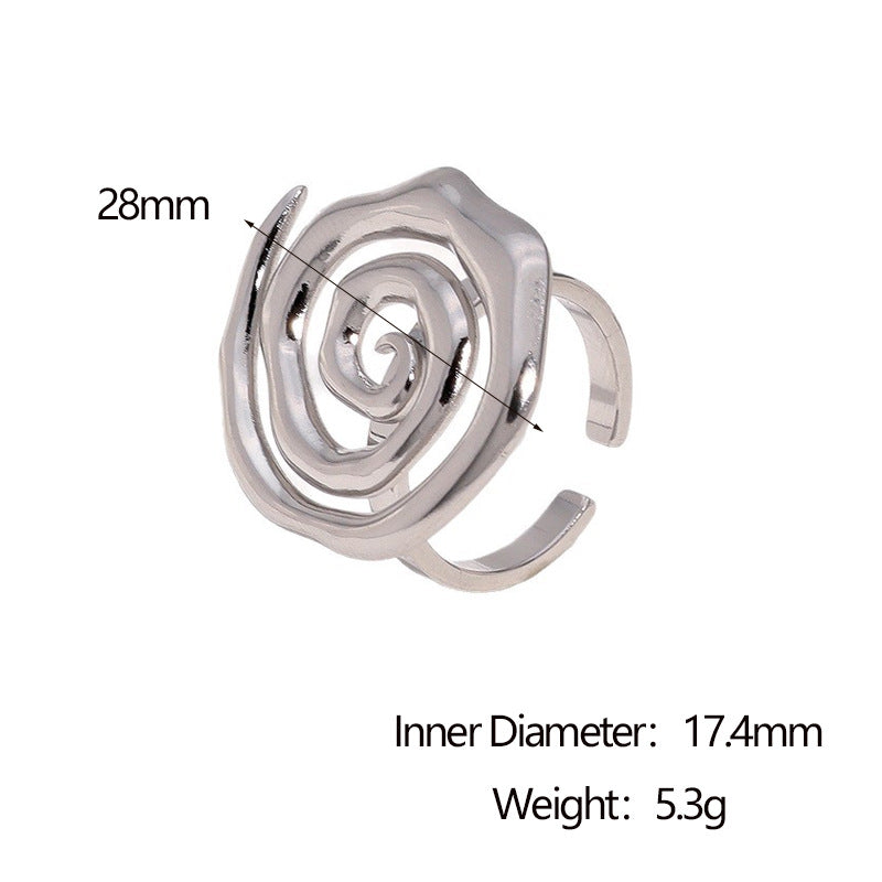 Minimalist Geometric Open Ring 18K Gold Plated Stainless Steel Women's Jewelry
