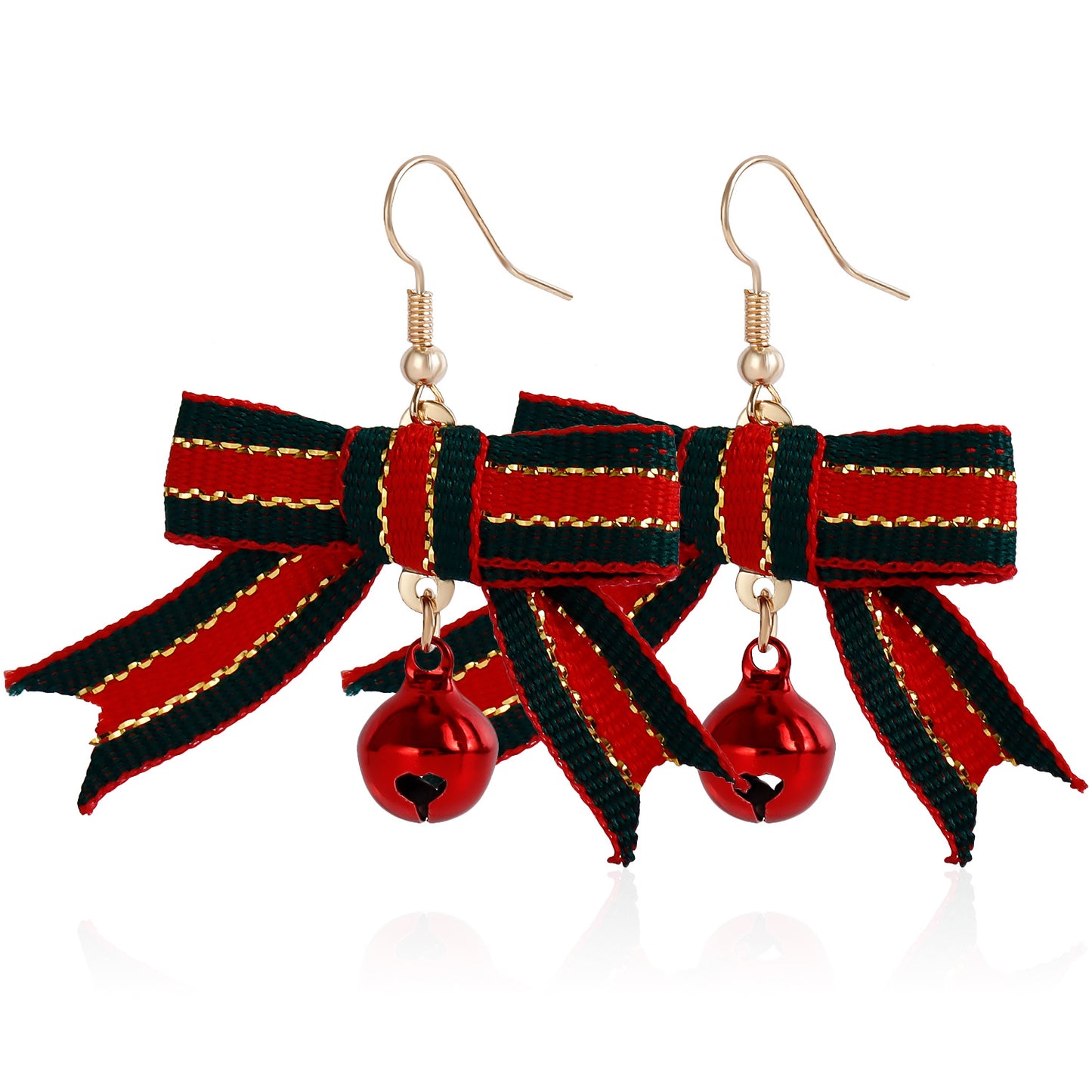 Geometric Christmas Earrings with Metallic Plated Finish for Holiday Festive Wear