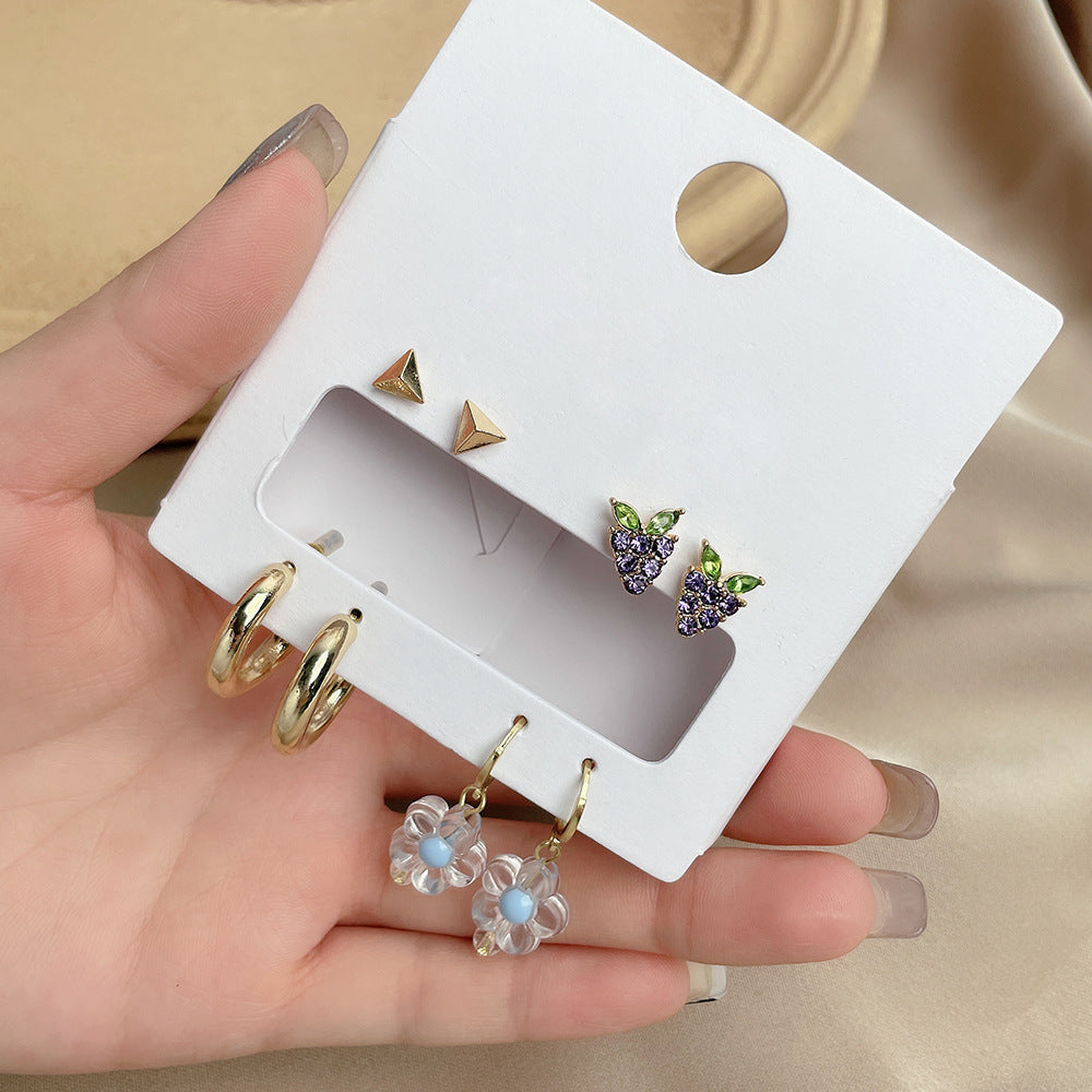 Bohemian Geometric Rhinestone Plated Alloy Earrings