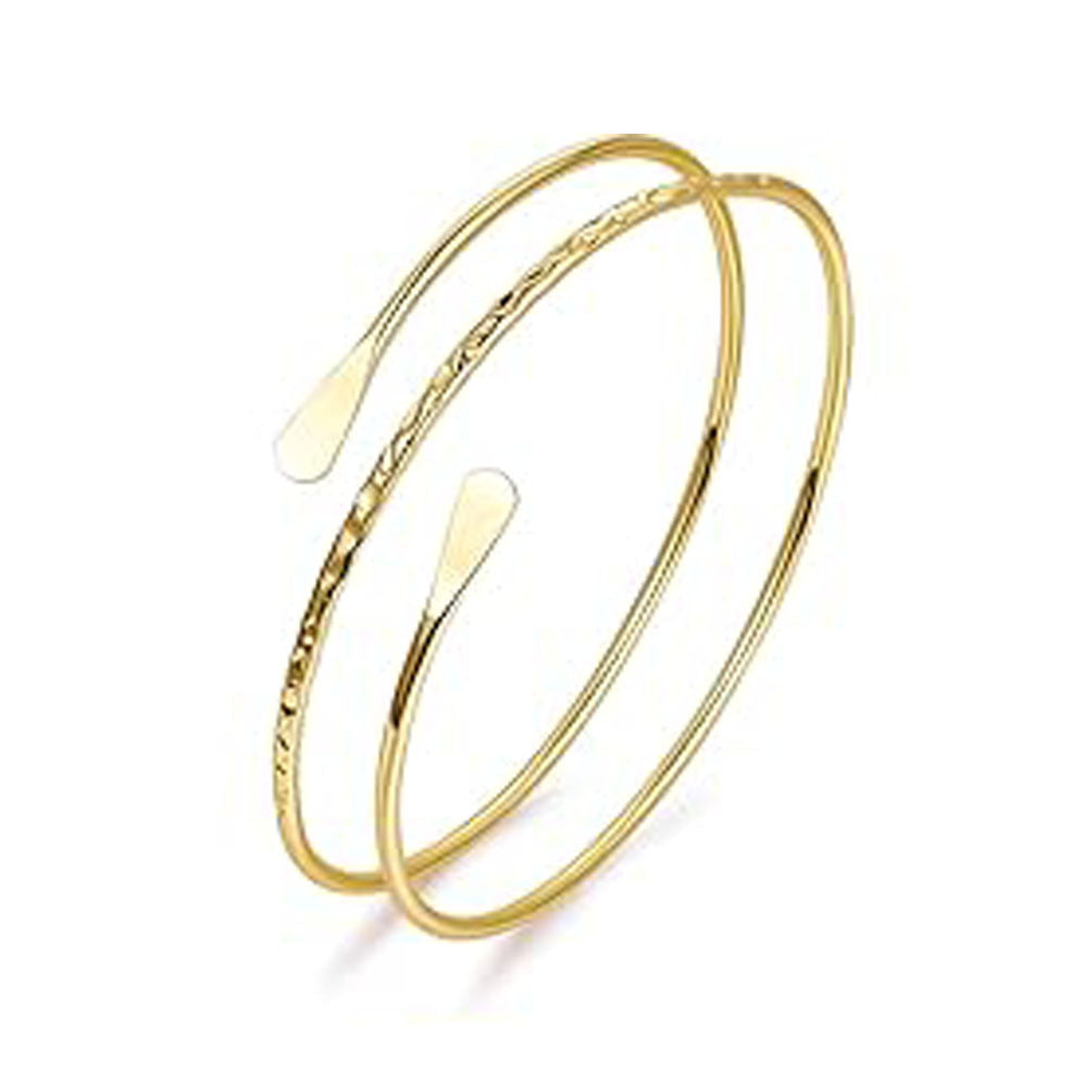 Elegant Geometric Plated Iron Open Adjustable Arm Cuff for Women