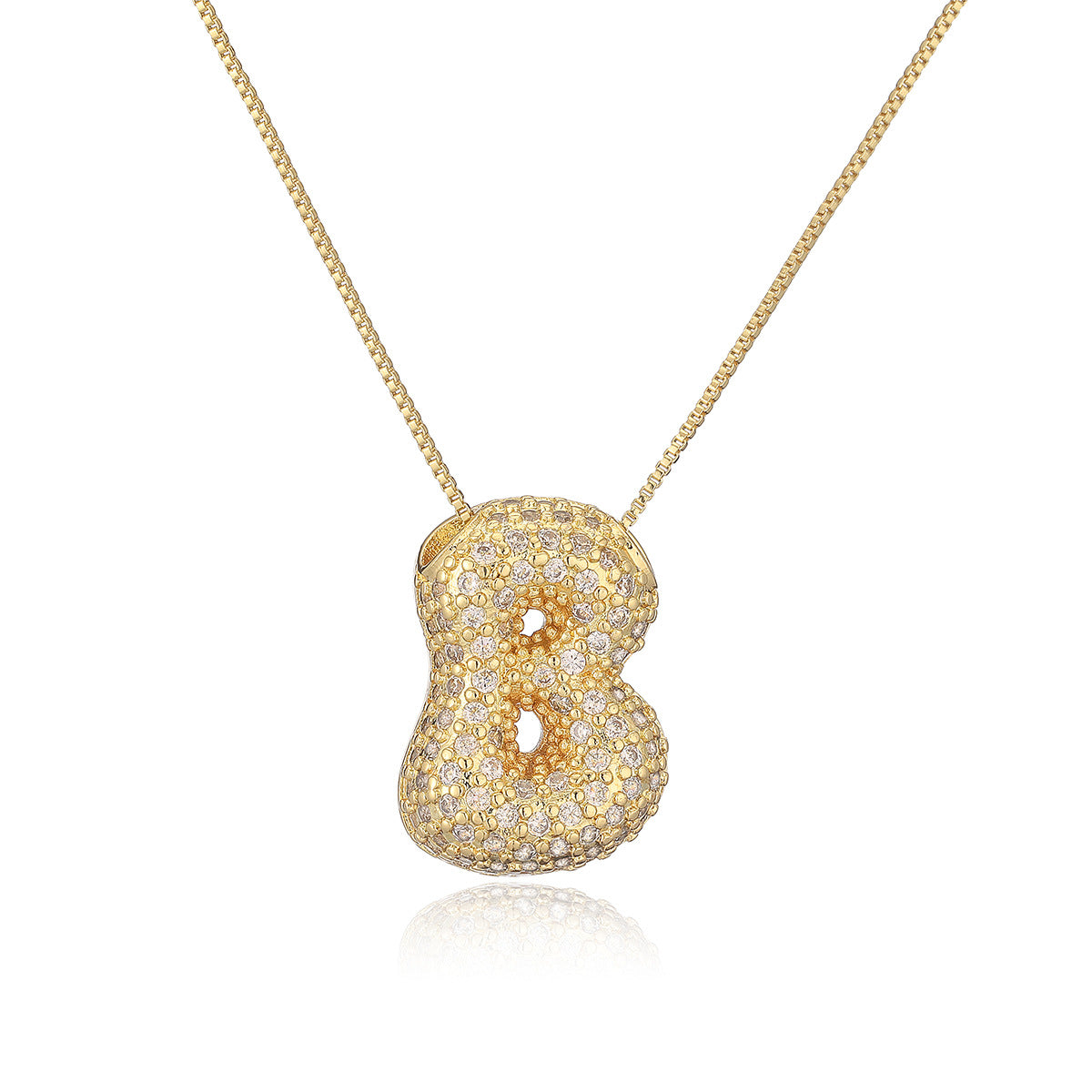 Collana a forma di lettera minimalista in rame placcato oro vero da donna