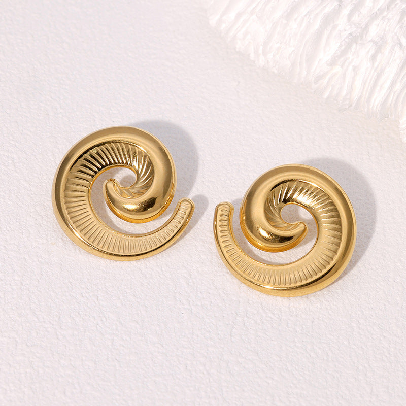 Orecchini da donna minimalisti geometrici vintage in acciaio inossidabile con finitura placcata