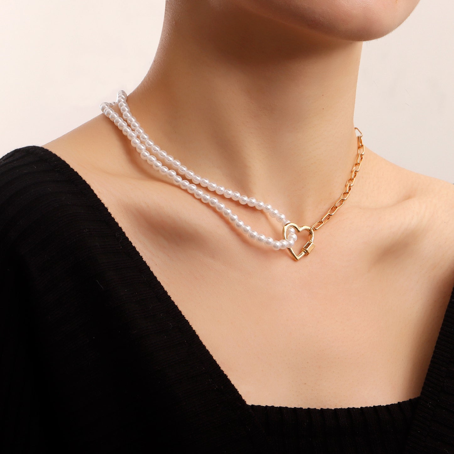Minimalist Hollow Heart Pendant Necklace for Women Alloy with Plated Finish Snake Chain Style