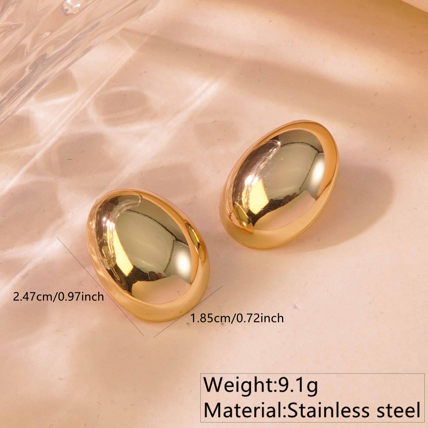 Elegant Gold Plated Stainless Steel Leaf Earrings for Women