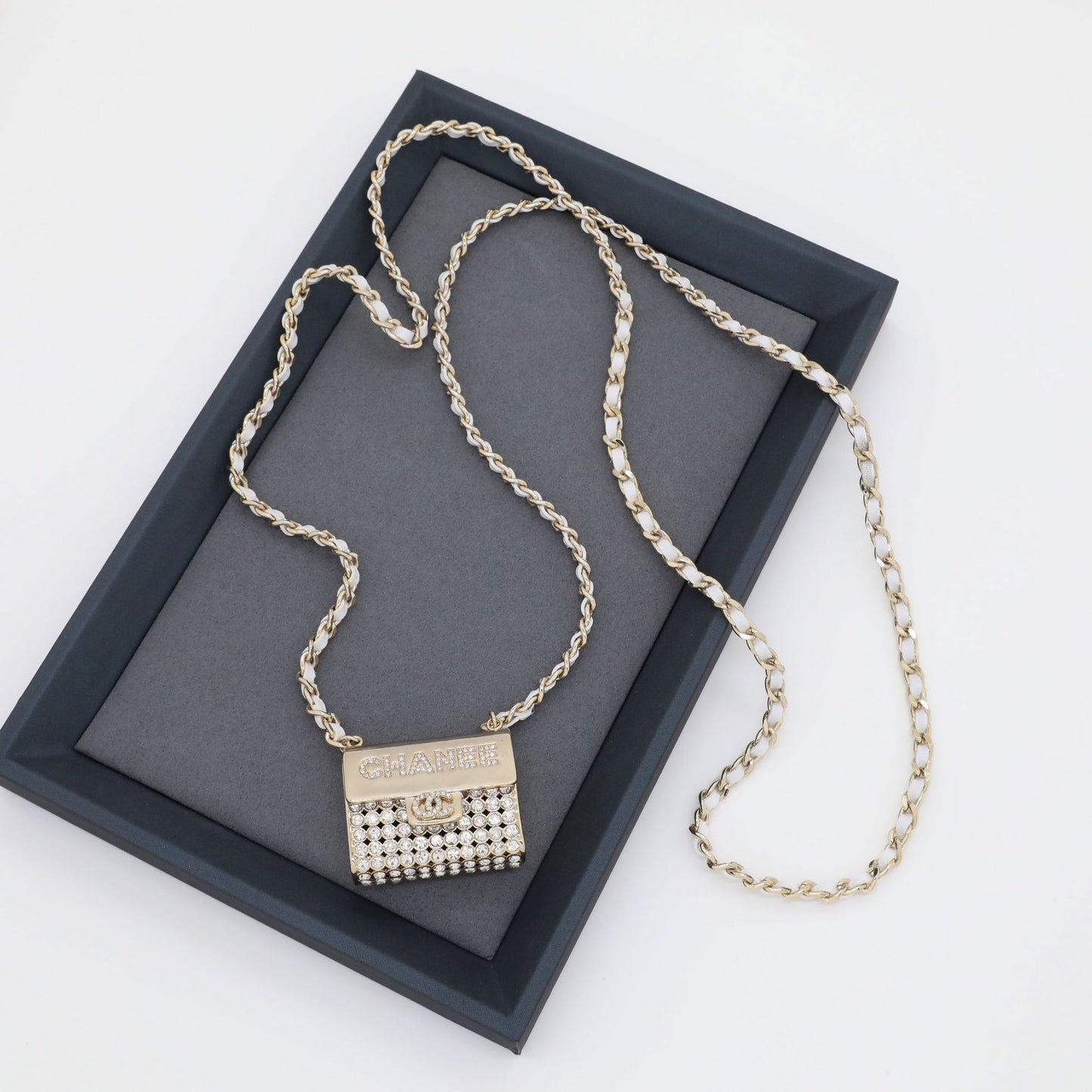 Luxury Gold Plated Brass Letter Rhinestone Pendant Necklace for Women