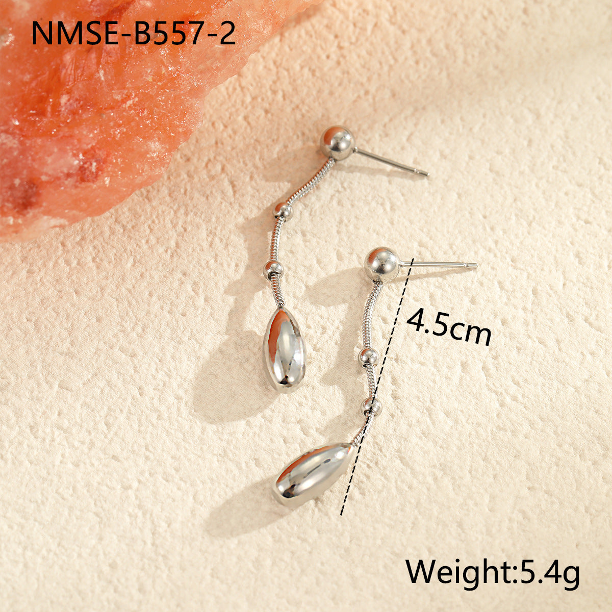 Minimalist Titanium Steel Drop Earrings with Geometric Shape and Plated Finish for Women