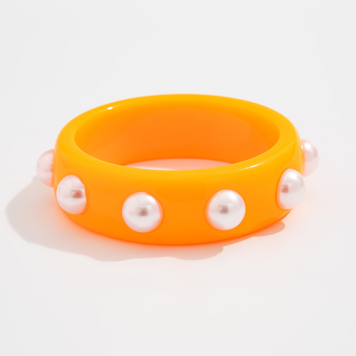Sweet Irregular Faux Pearl Resin Plated Bracelet Set