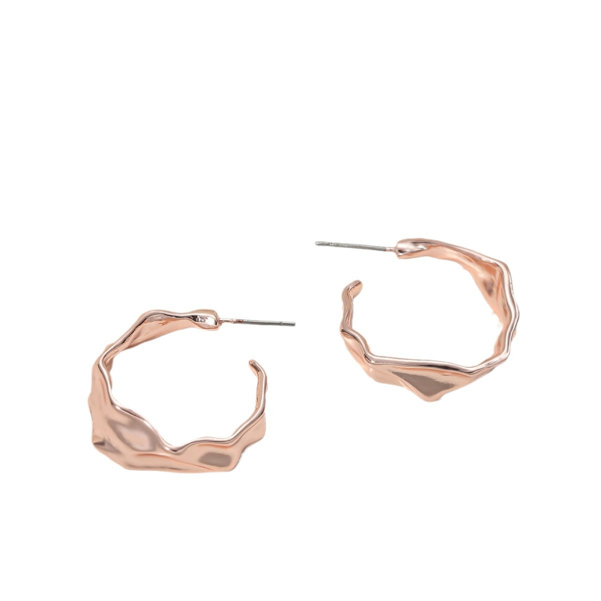 Pendientes de aleación con diseño geométrico minimalista en forma de U para mujer con acabado galvanizado y líneas limpias