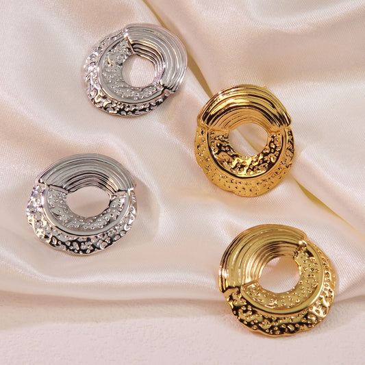 Pendientes de acero inoxidable Sweet Streetwear redondos geométricos estampados