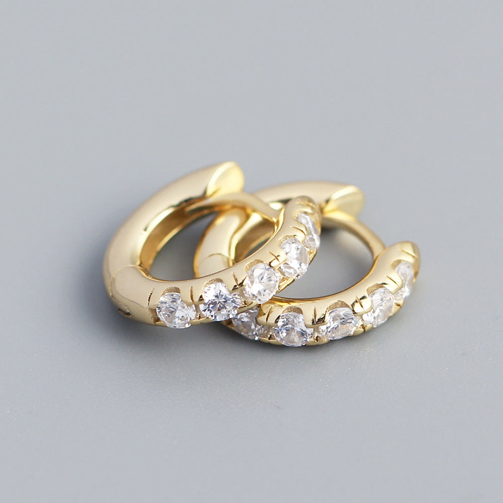 Orecchini a Cerchio di Lusso in Argento Sterling 925 con Zirconi Cubici Colorati Geometrici