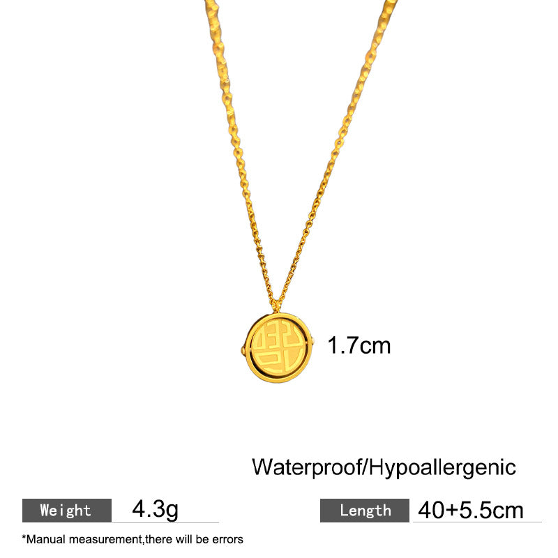 Elegant Geometric Titanium Steel Plated Necklace for Women