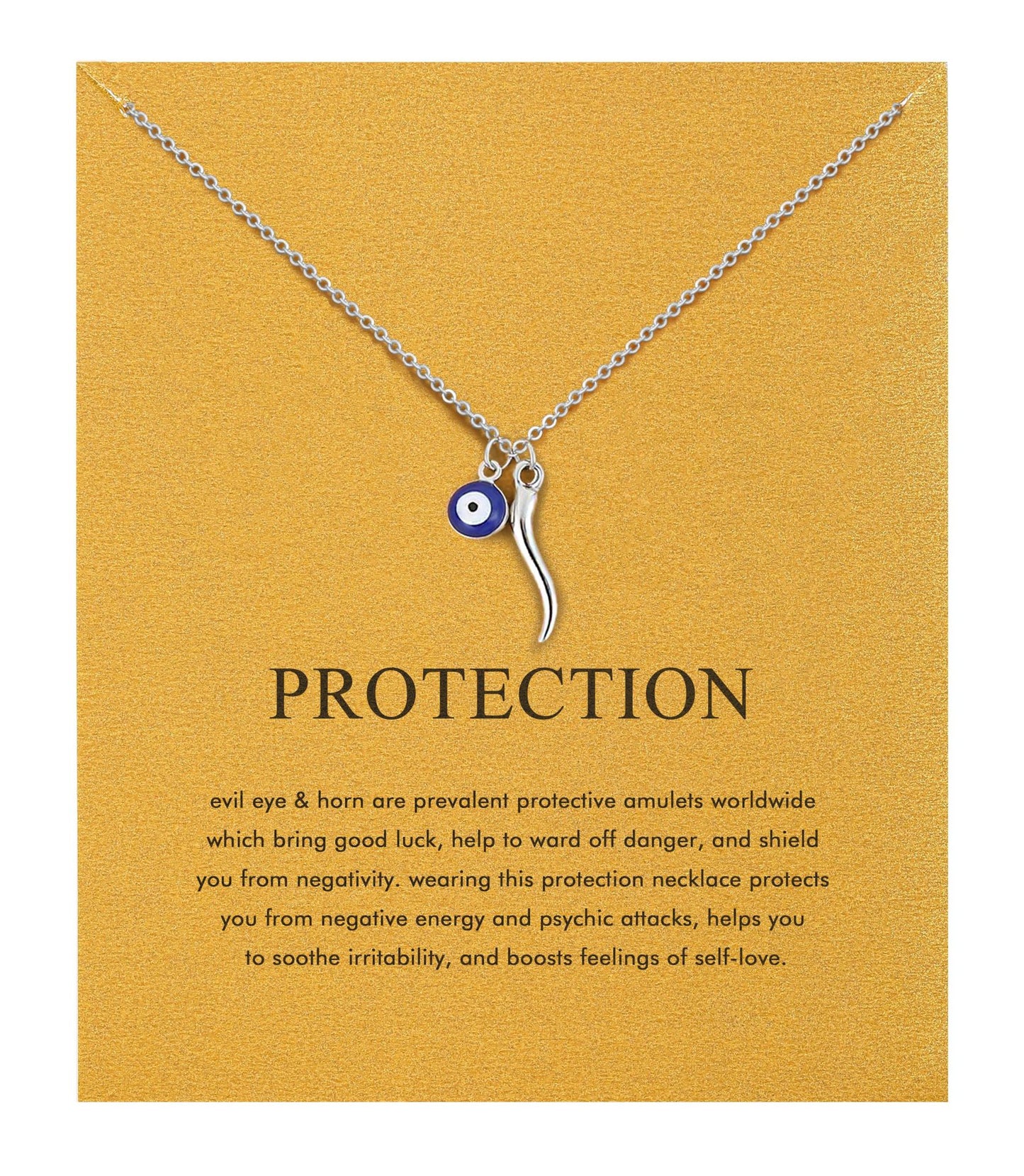 Fashionable Stainless Steel Evil Eye Twisted Horn Chili Pendant Necklace with Cable Chain for Women