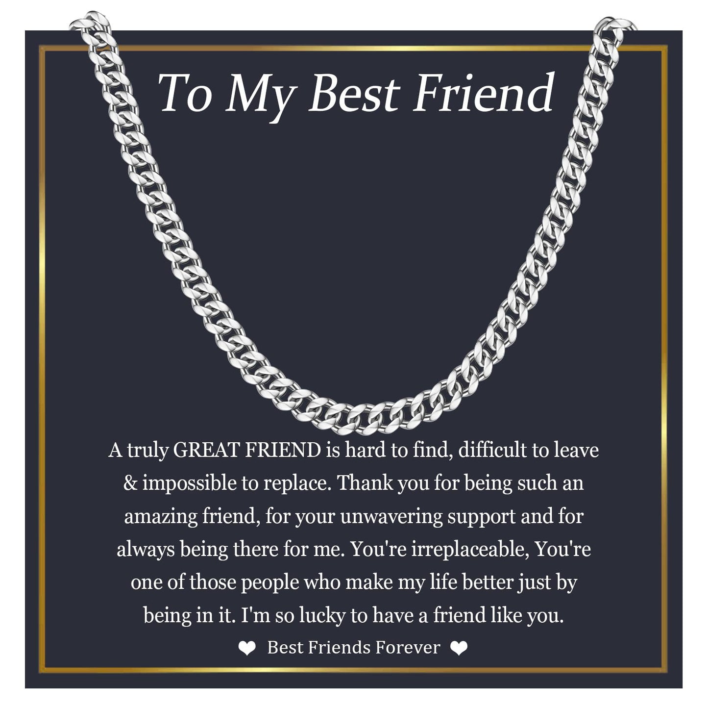 Geometric Plated Stainless Steel Cuban Link Chain Necklace Unisex 6MM