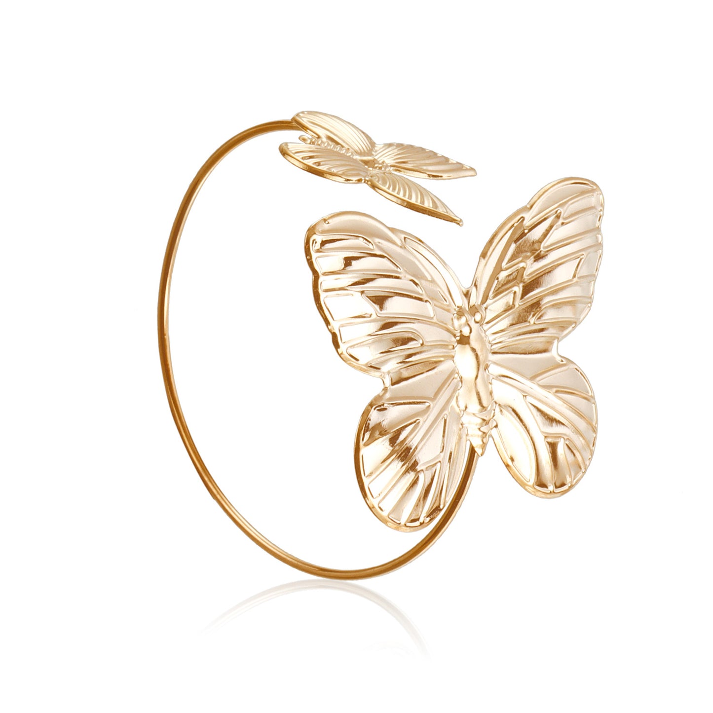 Collar de mariposa estilo punk con diseño geométrico en aleación con acabado chapado para mujer