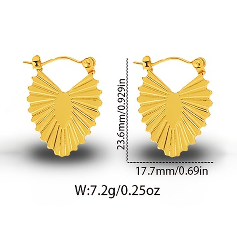 Orecchini da donna placcati in acciaio inossidabile a cuore geometrico elegante